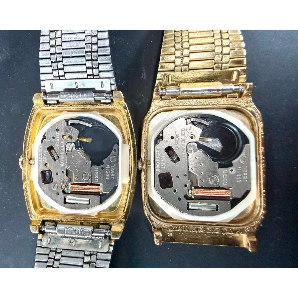 Lot of 2 Vintage Orient Watches D3510 D3511 Repair Restoration Parts